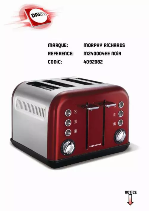 Mode d'emploi MORPHY RICHARDS ACCENTS REFRESH 242004