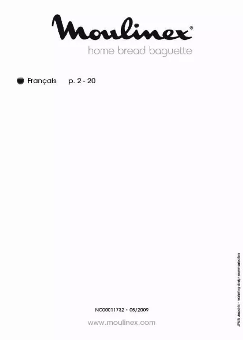 Mode d'emploi MOULINEX HOME BREAD BAGUETTES OW5023