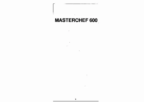 Mode d'emploi MOULINEX MASTERCHEF MC600