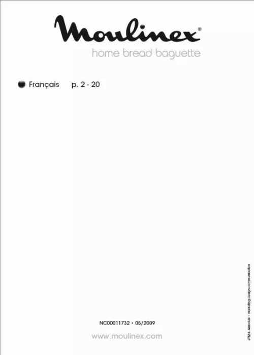 Mode d'emploi MOULINEX OW5023 HOME BREAD BAGUETTE