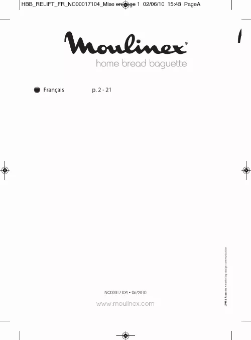 Mode d'emploi MOULINEX OW5031 BAGUETTE + PETITS PAINS