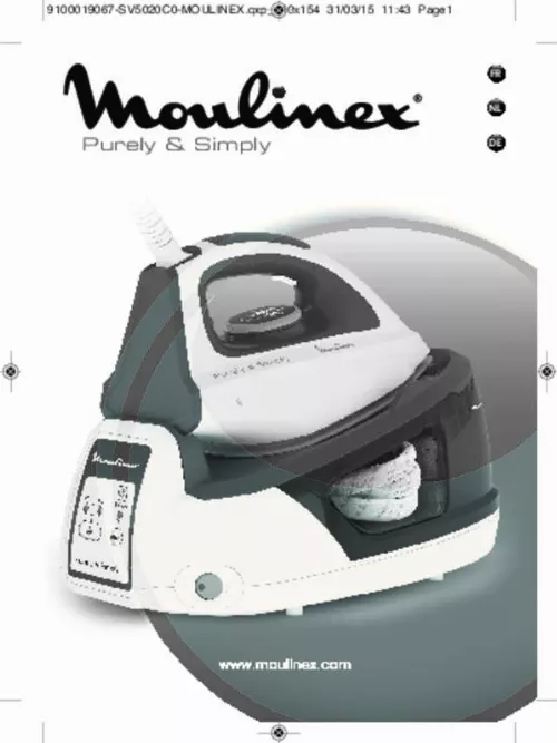 Mode d'emploi MOULINEX SV5015C0 PURELY AND SIMPLY