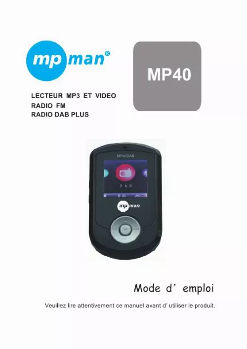 Mode d'emploi MPMAN MP40DAB