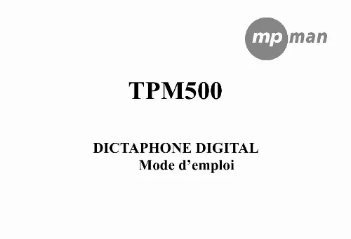 Mode d'emploi MPMAN TPM500