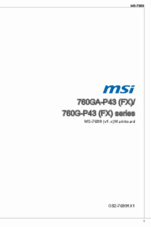 Mode d'emploi MSI 760GA-P43