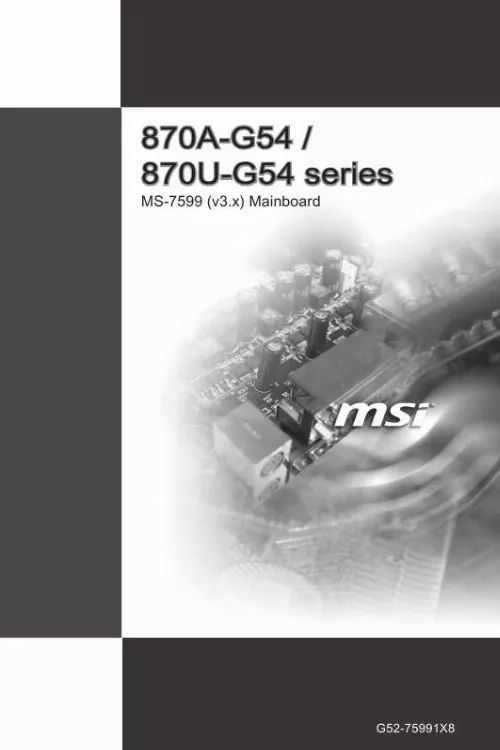 Mode d'emploi MSI 870U-G54