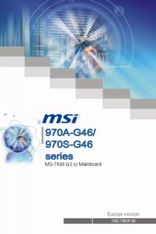 Mode d'emploi MSI 970A-G46