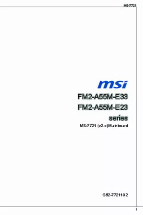 Mode d'emploi MSI FM2-A55M-E33