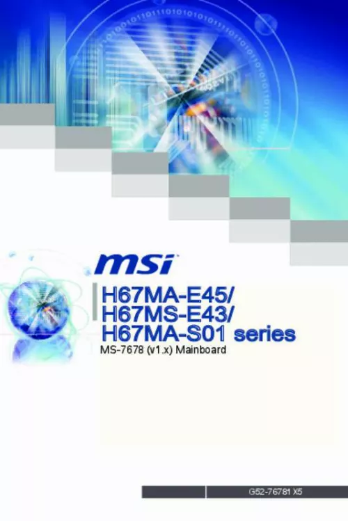 Mode d'emploi MSI H67MA-E45