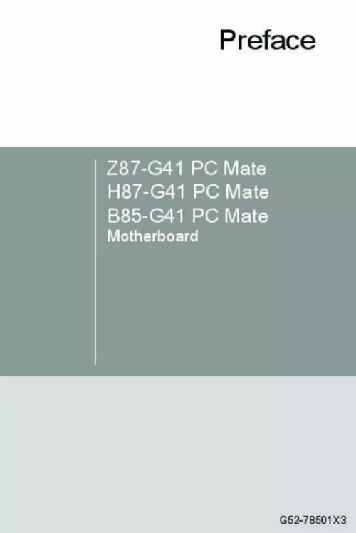 Mode d'emploi MSI H87-G41 PC MATE