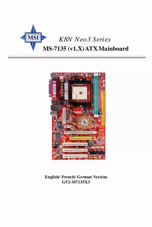 Mode d'emploi MSI MS-7135 V1.X