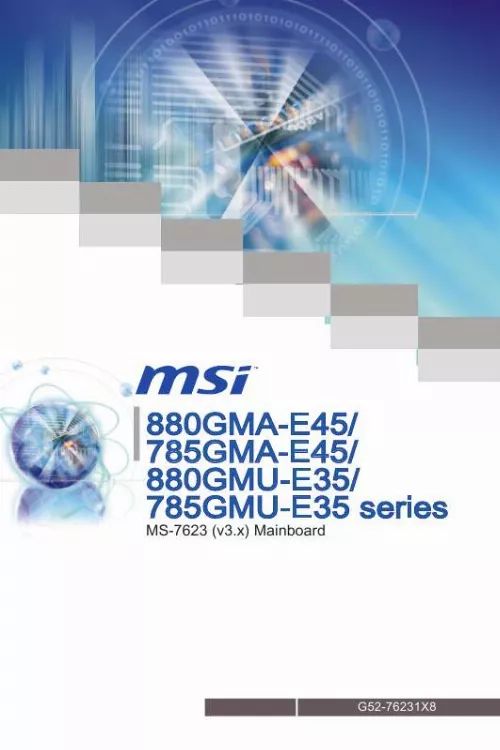 Mode d'emploi MSI MS-7623 G52-76231X8