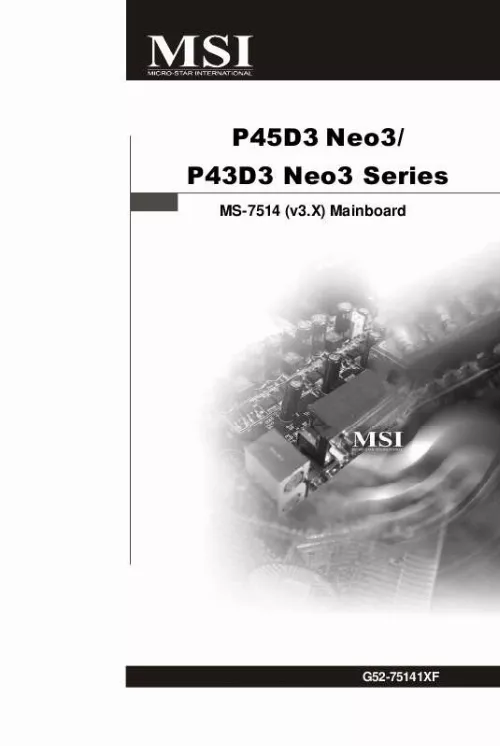 Mode d'emploi MSI P45D3 NEO3