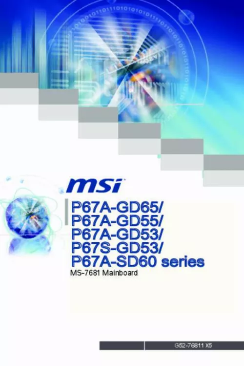 Mode d'emploi MSI P67A-GD65
