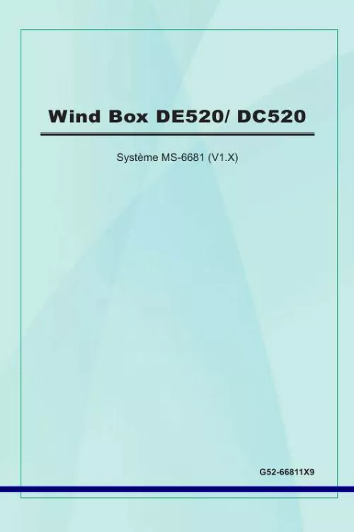 Mode d'emploi MSI WIND BOX DC520