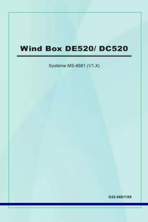 Mode d'emploi MSI WIND BOX DE520