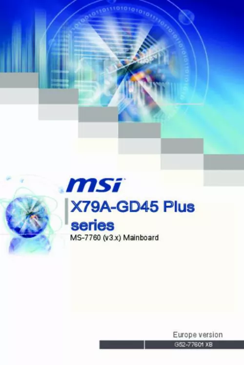Mode d'emploi MSI X79A-GD45 PLUS