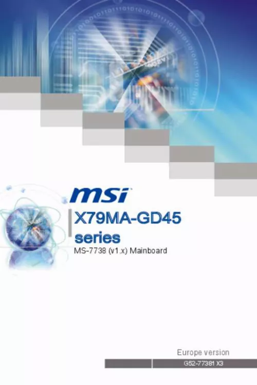Mode d'emploi MSI X79MA-GD45