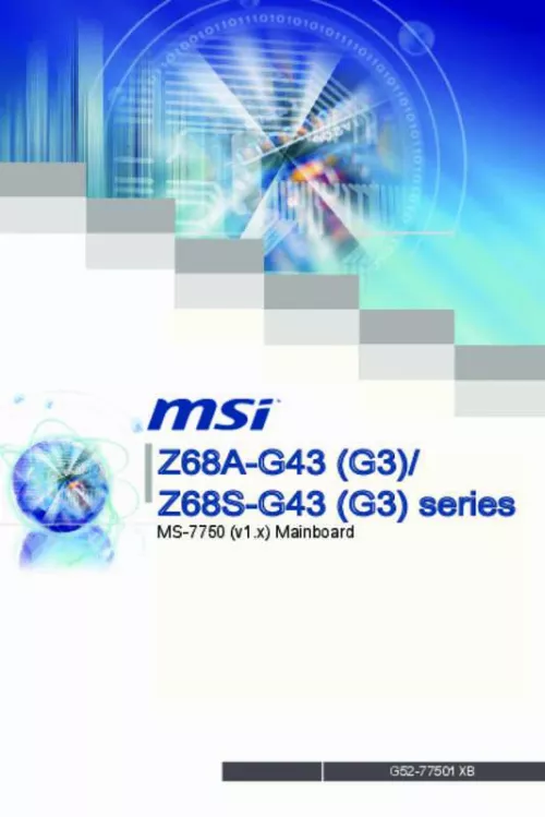 Mode d'emploi MSI Z68S-G43 (G3)