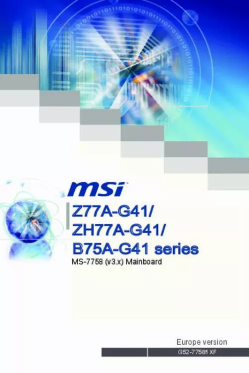 Mode d'emploi MSI Z77A-G45 GAMING