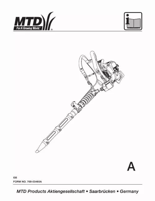 Mode d'emploi MTD 4-STROKE BACKPACK BLOWER