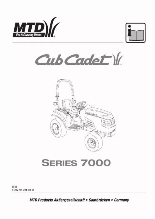 Mode d'emploi MTD CUBCADET 7000