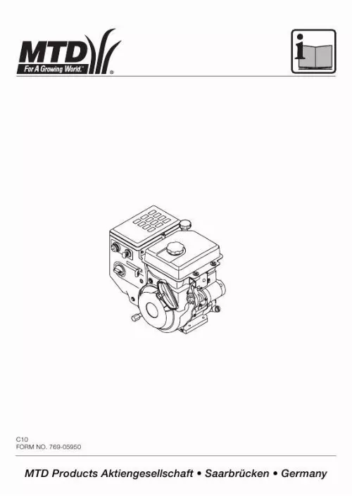 Mode d'emploi MTD HORIZONTAL ENGINES 478-483-490 FOR 2-STAGE SNOWTHROWERS