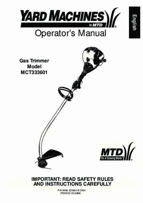Mode d'emploi MTD MCT333601