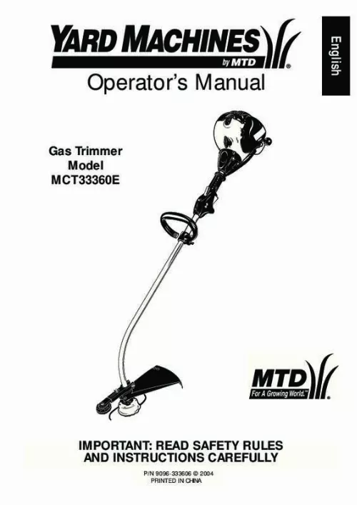 Mode d'emploi MTD MCT33360E