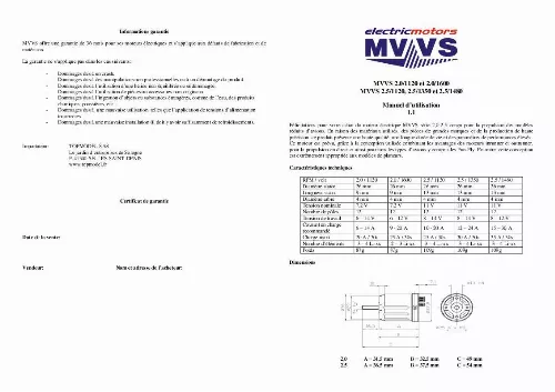 Mode d'emploi MVVS 2.5-1120