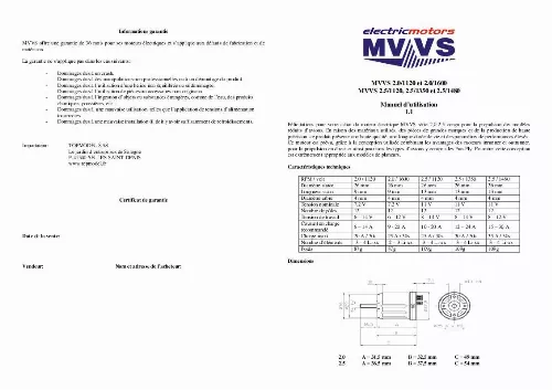 Mode d'emploi MVVS 2.5-1480