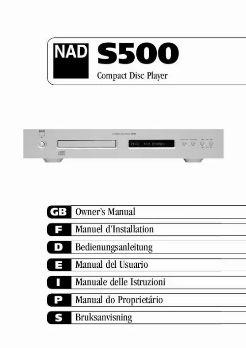 Mode d'emploi NAD S500