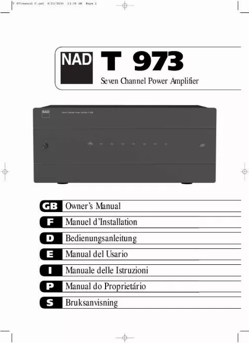Mode d'emploi NAD T973