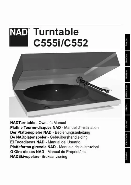 Mode d'emploi NAD TURNTABLE C 552