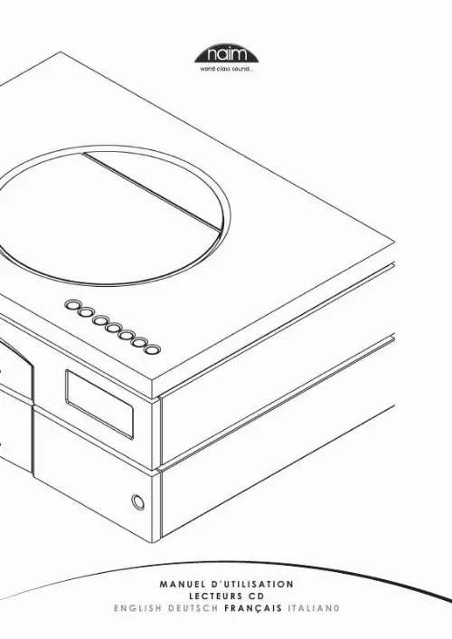 Mode d'emploi NAIM CD5 XS