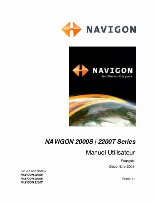 Mode d'emploi NAVIGON 2000S