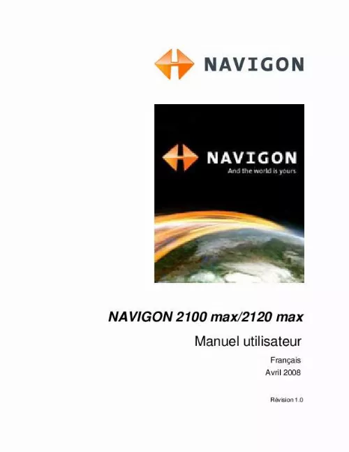 Mode d'emploi NAVIGON 2120 MAX