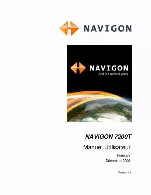 Mode d'emploi NAVIGON 7200T