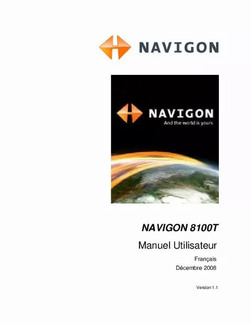 Mode d'emploi NAVIGON 8100T