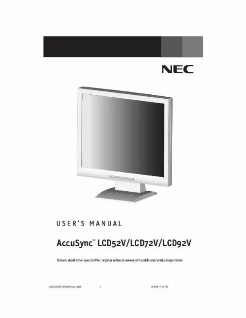 Mode d'emploi NEC LCD52V