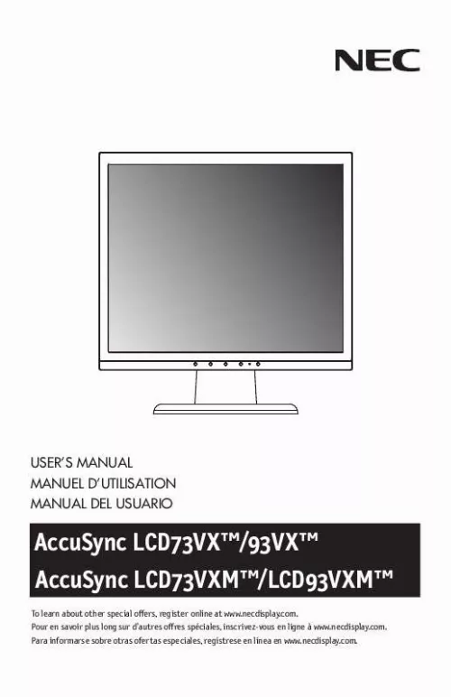 Mode d'emploi NEC LCD73VX