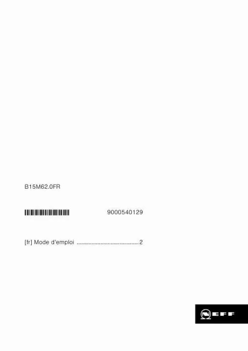 Mode d'emploi NEFF B15M62N0FR
