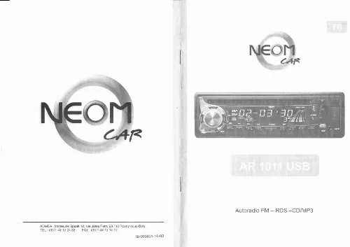 Mode d'emploi NEOM AR 1011 USB