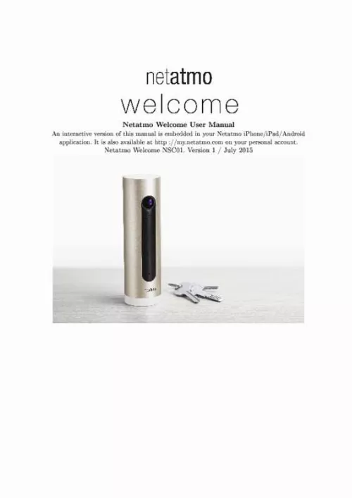 Mode d'emploi NETATMO WELCOME