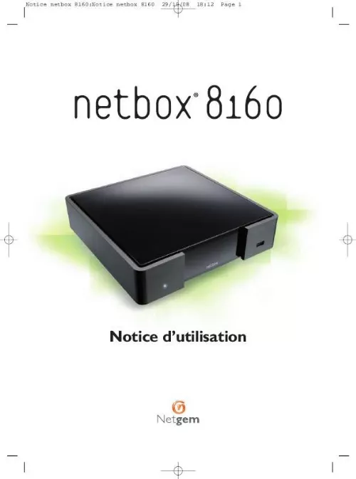 Mode d'emploi NETGEM NETBOX 8160