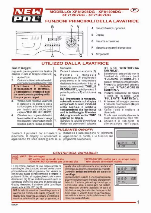 Mode d'emploi NEW POL XF71207DG