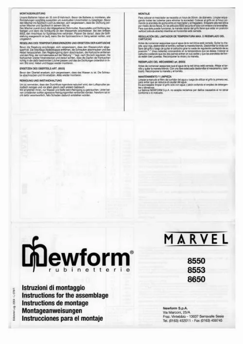 Mode d'emploi NEWFORM MARVEL 8650