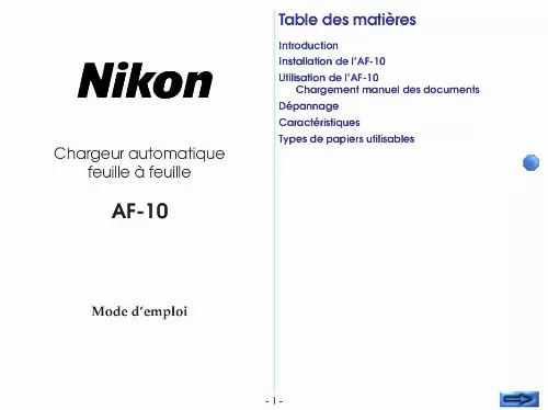 Mode d'emploi NIKON AF-10