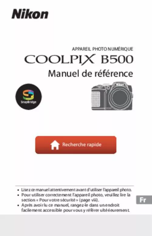 Mode d'emploi NIKON COOLPIX B500