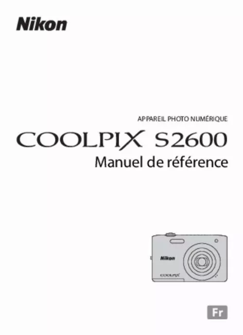 Mode d'emploi NIKON COOLPIX S2600